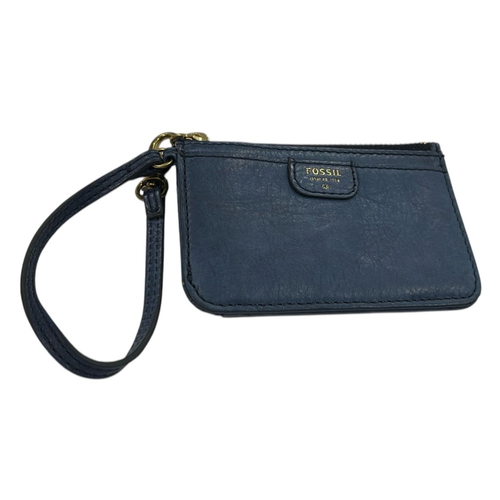 Fossil Blue Leather Wristlet
